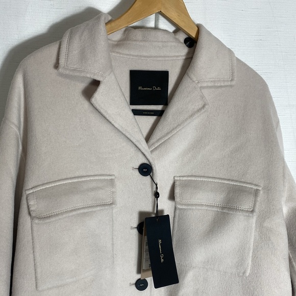 Massimo Dutti Oversized Wool Blend Coat With Pockets Size M - Picture 12 of 17